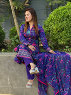 Premium Royal Purple Floral Salwar Kameez - SaimaFashion