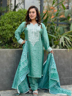 Moslin Cotton Fabric Yoke Design Shalwar Kameez Set - SaimaFashion