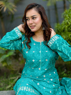 Linen Fabric Allover Jari Embroidered Shalwar Kameez Set - SaimaFashion