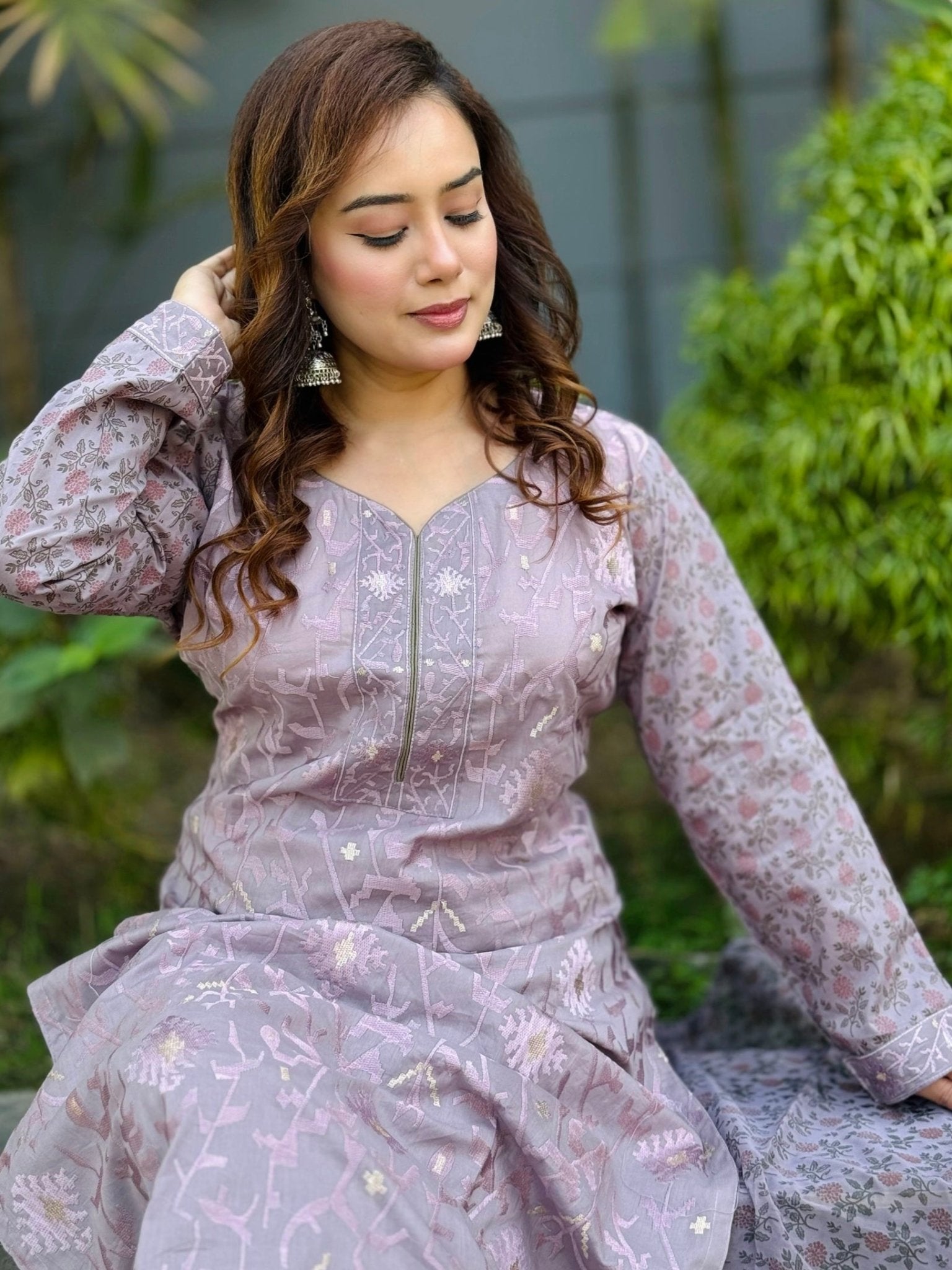 Jamdani Embroidered Shalwar Kameez Set - SaimaFashion