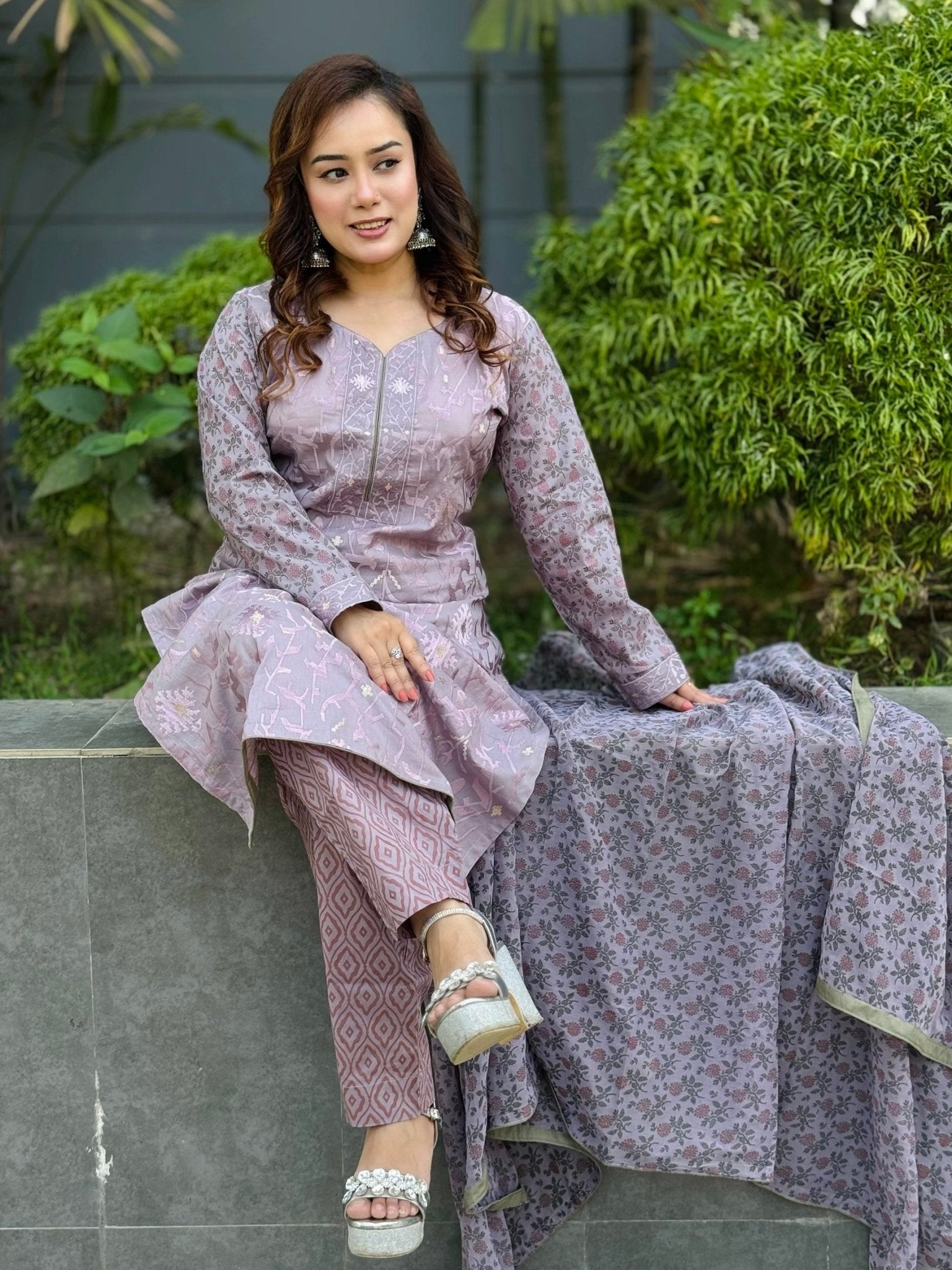 Jamdani Embroidered Shalwar Kameez Set - SaimaFashion