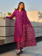 Jamdani Three Piece - SaimaFashion