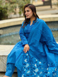 Blue Cotton Fabric Shalwar Kameez Set - SaimaFashion