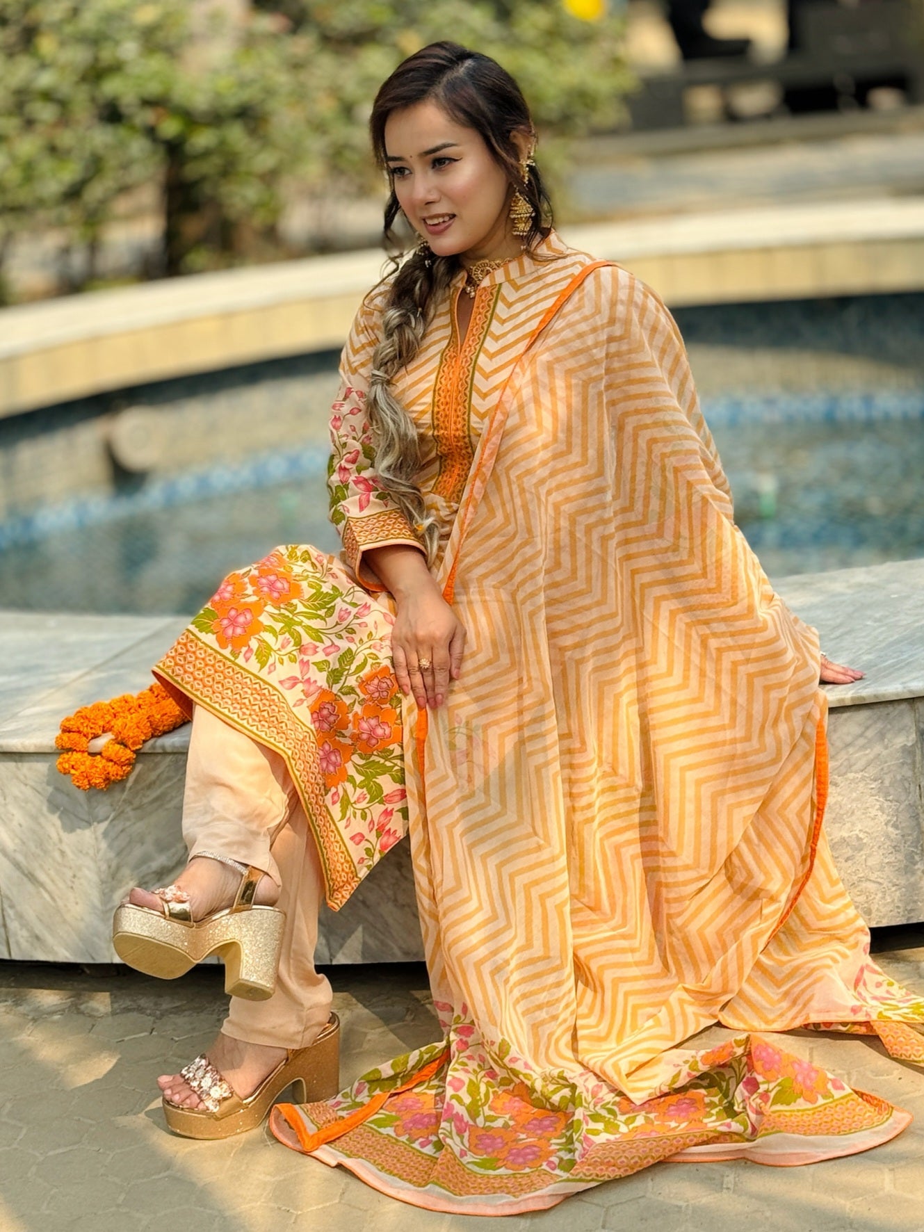 Brown Colour Linen Shalwar Kameez Set - SaimaFashion