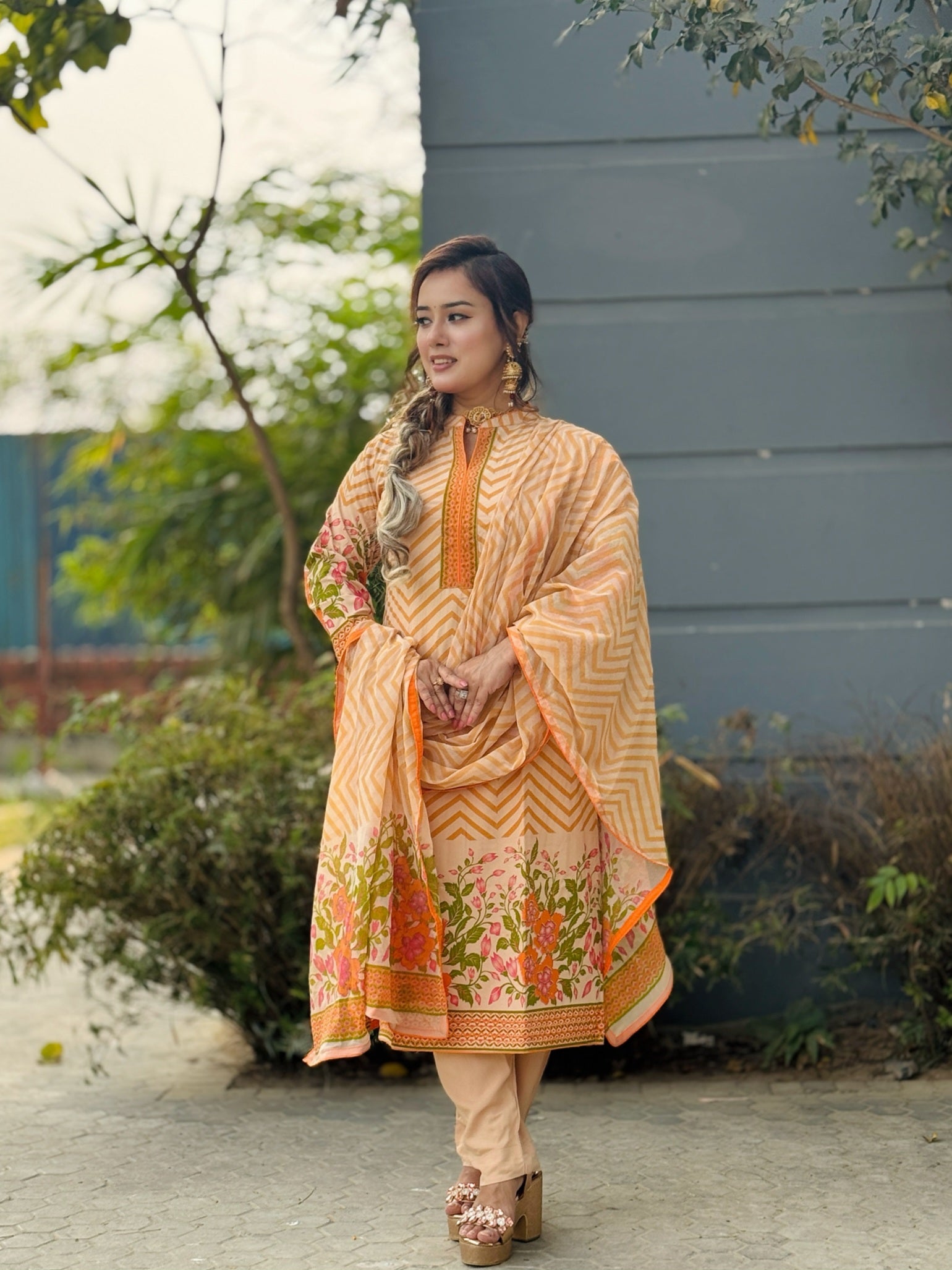 Brown Colour Linen Shalwar Kameez Set - SaimaFashion