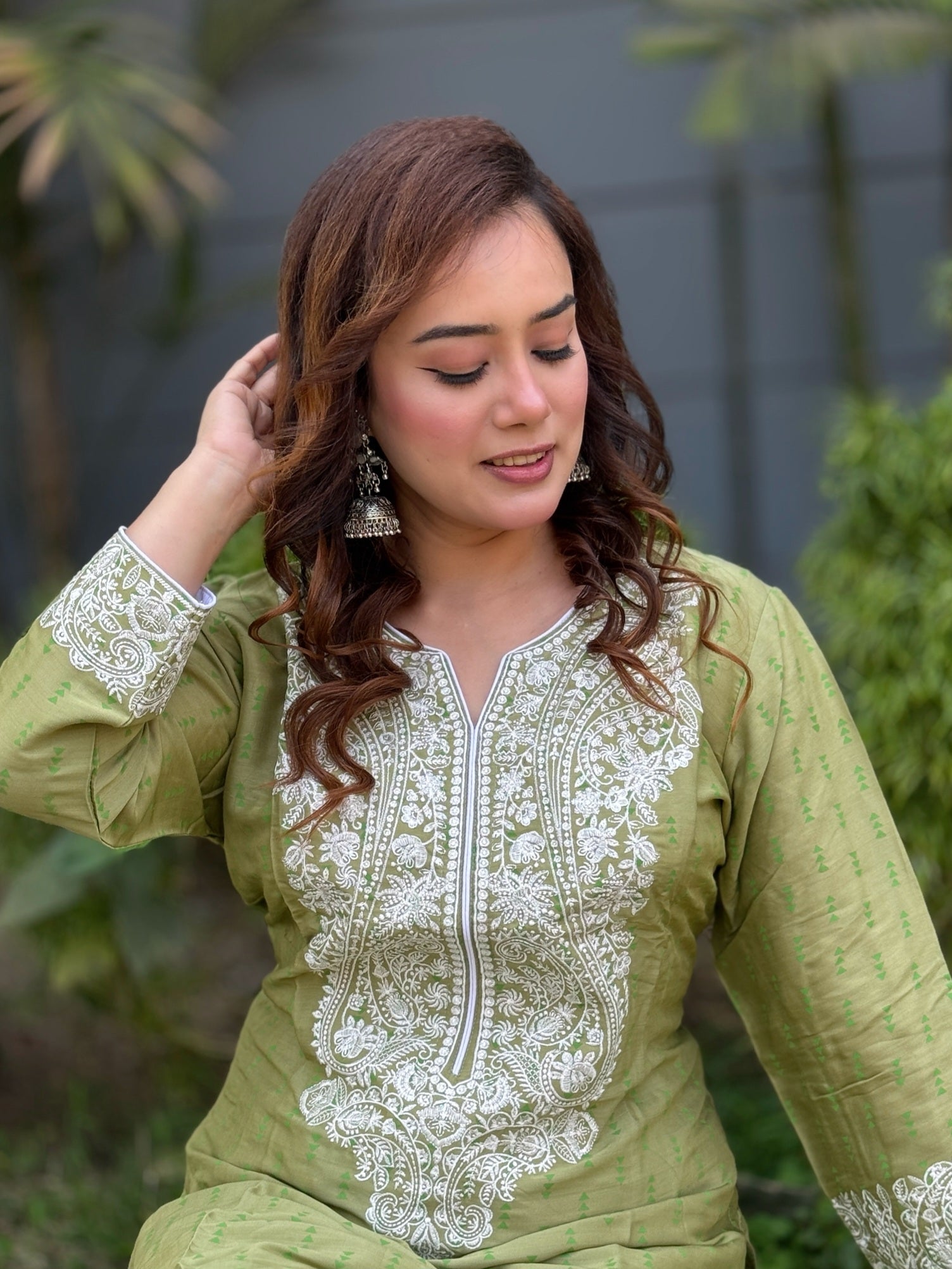 Moslin Cotton Embroidered Shalwar Kameez Set - SaimaFashion