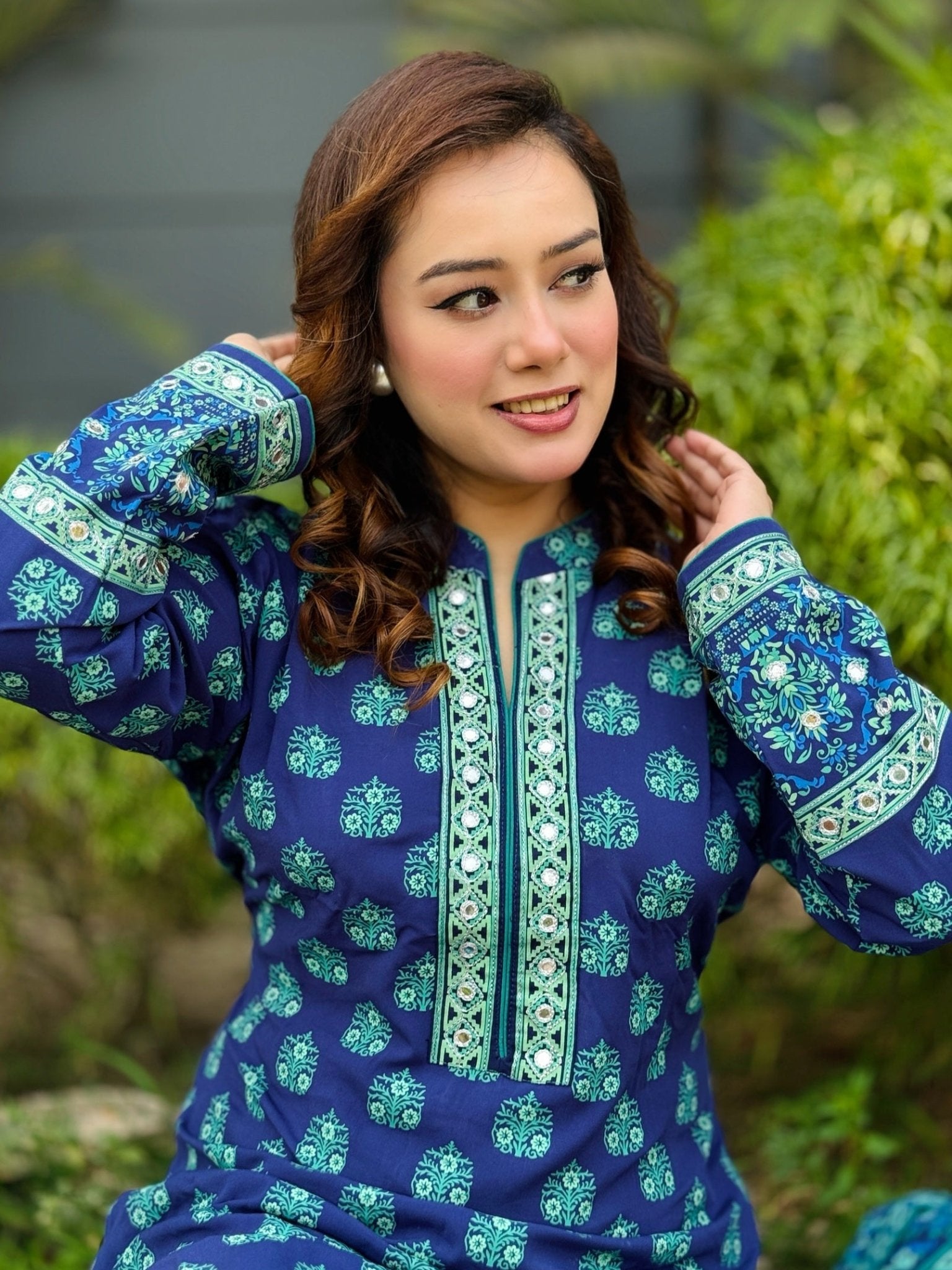 Linen Screen Printed Shalwar Kameez - SaimaFashion