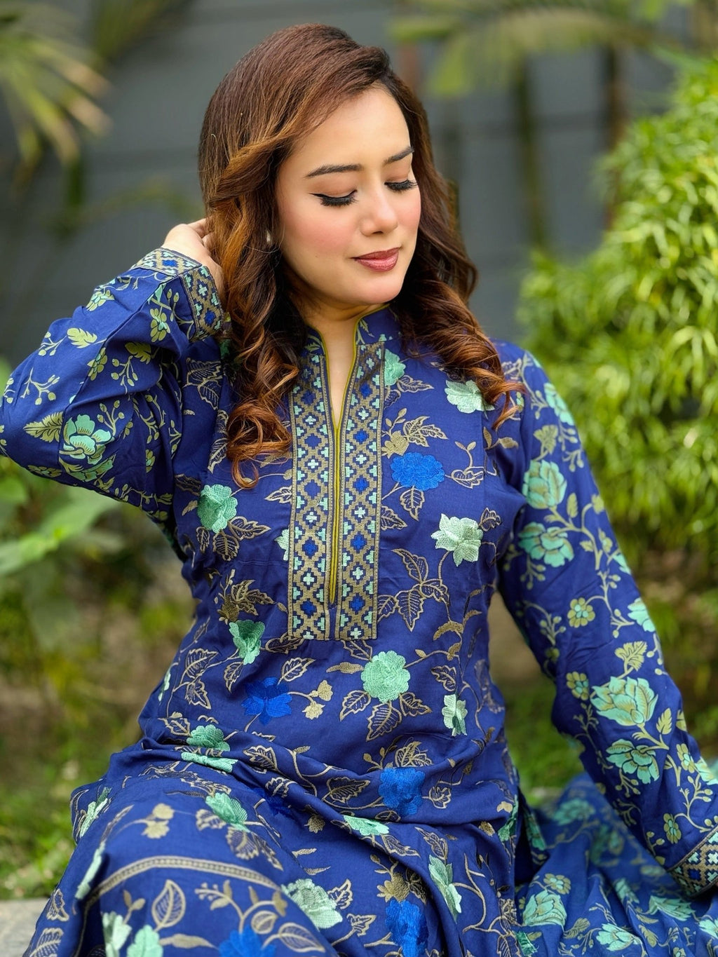Linen All Over Embroidered Shalwar Kameez Set - SaimaFashion