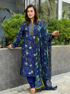 Linen All Over Embroidered Shalwar Kameez Set - SaimaFashion