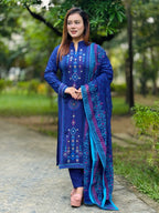 Blue line shalwar kameez - SaimaFashion
