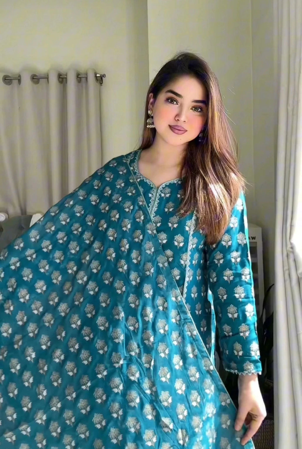 Line Printed Shalwar Kameez Set - SaimaFashion