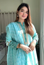 Line Printed Shalwar Kameez Set - SaimaFashion