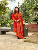 Embroidered Shalwar Kameez with Chiffon Dupatta - SaimaFashion