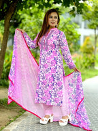 Linen Printed Shalwar Kameez Set - SaimaFashion