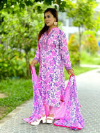 Linen Printed Shalwar Kameez Set - SaimaFashion